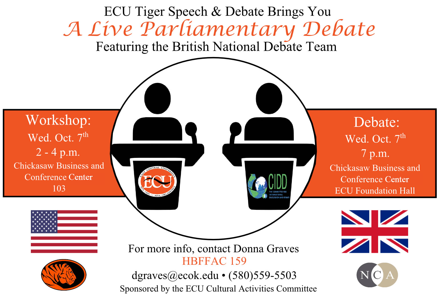 ECU Tiger Speech And Debate Team To Host Live Parliamentary Debate With